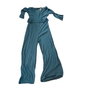 O'NEILL Juniors Bryan Jumpsuit  Color Hydro Size Medium Style V Neck Ruffle New